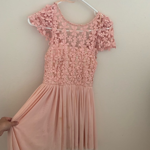 Pink lace floral dress - Picture 1 of 3